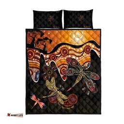 Dragonfly Aboriginal Australia Quilt Bed Set Indigenous Art