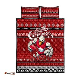 Swans Football Xmas Quilt Bed Set Australia AFL Mascot