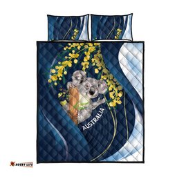 Australia Day Quilt Bed Set Koala Blue Modern Vibe