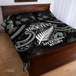 Custom New Zealand Silver Fern Rugby Quilt Bed Set All Black Since 1892 Aotearoa Moko Maori
