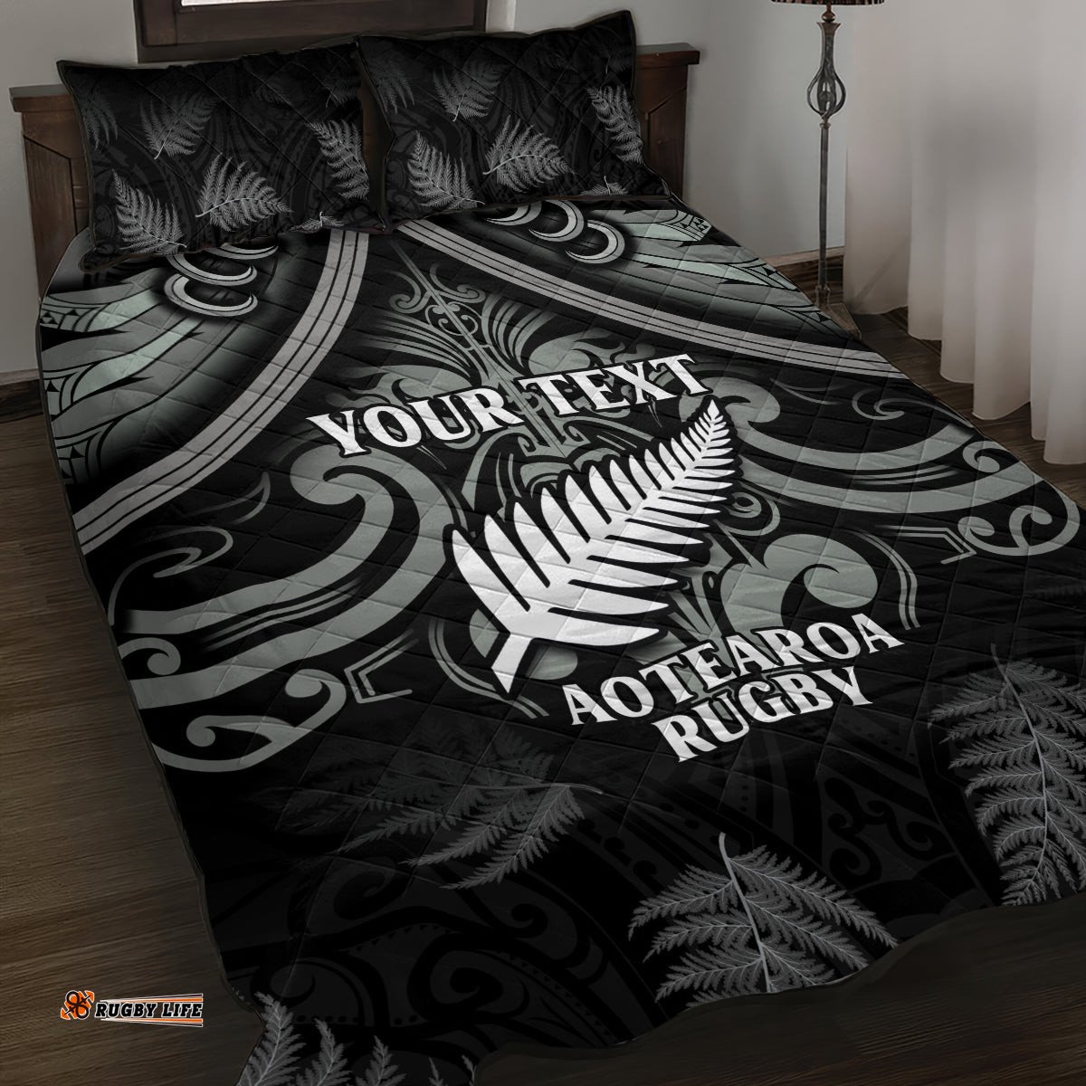 Custom New Zealand Silver Fern Rugby Quilt Bed Set All Black Since 1892 Aotearoa Moko Maori