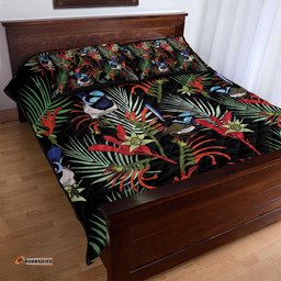 Australia Kangaroo Paw And Splendid Fairy wren Quilt Bed Set Sameless Style