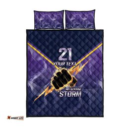 NRL Storm Custom Quilt Bed Set Minimalism Style