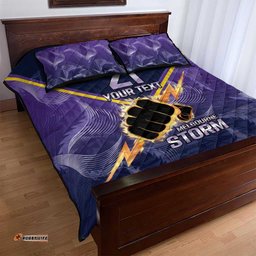 NRL Storm Custom Quilt Bed Set Minimalism Style