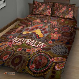Animal Australia Aboriginal Art Quilt Bed Set