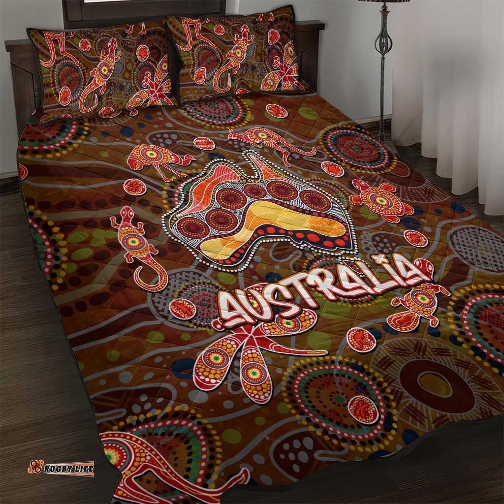 Animal Australia Aboriginal Art Quilt Bed Set