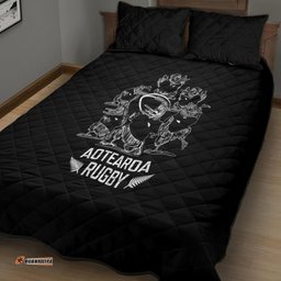 New Zealand Silver Fern Rugby Quilt Bed Set Haka Aotearoa Kiwi Dance