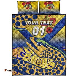 Custom Personalised Parramatta Eels ANZAC Quilt Bed Set Indigenous Vibes Gold