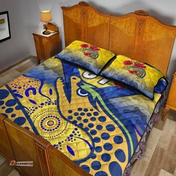 Custom Personalised Parramatta Eels ANZAC Quilt Bed Set Indigenous Vibes Gold