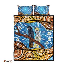 Australia Birds Aboriginal Art Quilt Bed Set