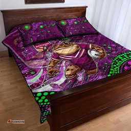 Personalised Mascot Queensland Maroons Rugby Quilt Bed Set Aboriginal Galaxy