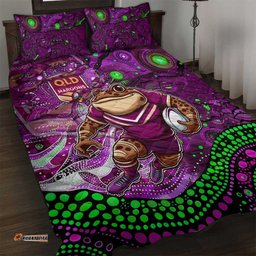 Personalised Mascot Queensland Maroons Rugby Quilt Bed Set Aboriginal Galaxy