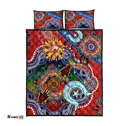 Custom NAIDOC Week 2024 Sydney Swans Quilt Bed Set Australia Aboriginal Dot Painting