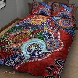Custom NAIDOC Week 2024 Sydney Swans Quilt Bed Set Australia Aboriginal Dot Painting