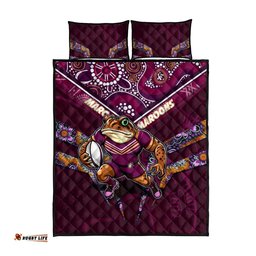 Personalised Queensland Maroons Quilt Bed Set Mascot Rugby League