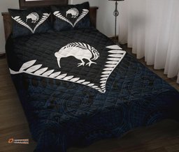 Kiwi Silver Fern Classic Quilt Bed Set Navy