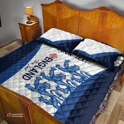 Custom England Football Quilt Bed Set 2024 Go Champions Three Lions
