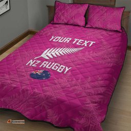 Custom New Zealand Silver Fern Rugby Quilt Bed Set Go Aotearoa Pink Version