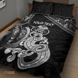 Personalised New Zealand Potae Pango Cricket Quilt Bed Set Special Maori Hei Tiki Tribal Tattoo