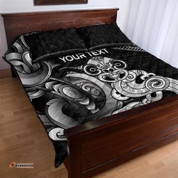 Personalised New Zealand Potae Pango Cricket Quilt Bed Set Special Maori Hei Tiki Tribal Tattoo