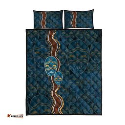 Aboriginal Masks Art Quilt Bed Set Australian Indigenous