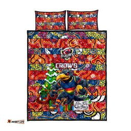 Crows Football Merry Christmas Quilt Bed Set Indigenous Australian Art