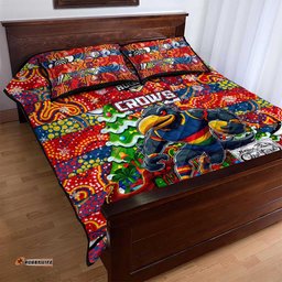 Crows Football Merry Christmas Quilt Bed Set Indigenous Australian Art