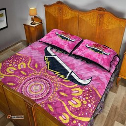 North Queensland Cowboys ANZAC Quilt Bed Set Indigenous Vibes Pink