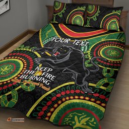 Custom NRL Panthers NAIDOC Week Quilt Bed Set Keep The Fire Burning Indigenous Art