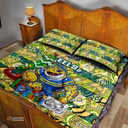 Eels Rugby Merry Christmas Quilt Bed Set Indigenous Australian Art