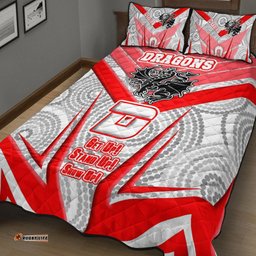 Vibe Hoodie Quilt Bed Set St. George Illawarra Dragonss Naidoc Sporty Style Quilt Bed Set