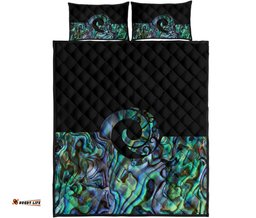 New Zealand Quilt Bed Set, Koru Paua Shell Quilt And Pillow Cover 05