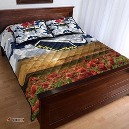 North Queensland Cowboys ANZAC Quilt Bed Set Poppy Flowers Vibes White
