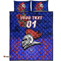 Custom Personalised Newcastle Knights ANZAC Quilt Bed Set Indigenous Vibes