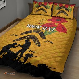 Australia Matildas Soccer ANZAC Custom Quilt Bed Set Gallipoli Soldier With Aboriginal Dots Art