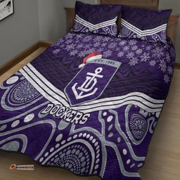 Custom Dockers Football Christmas Quilt Bed Set Merry Xmas Mix Aboriginal Art 04