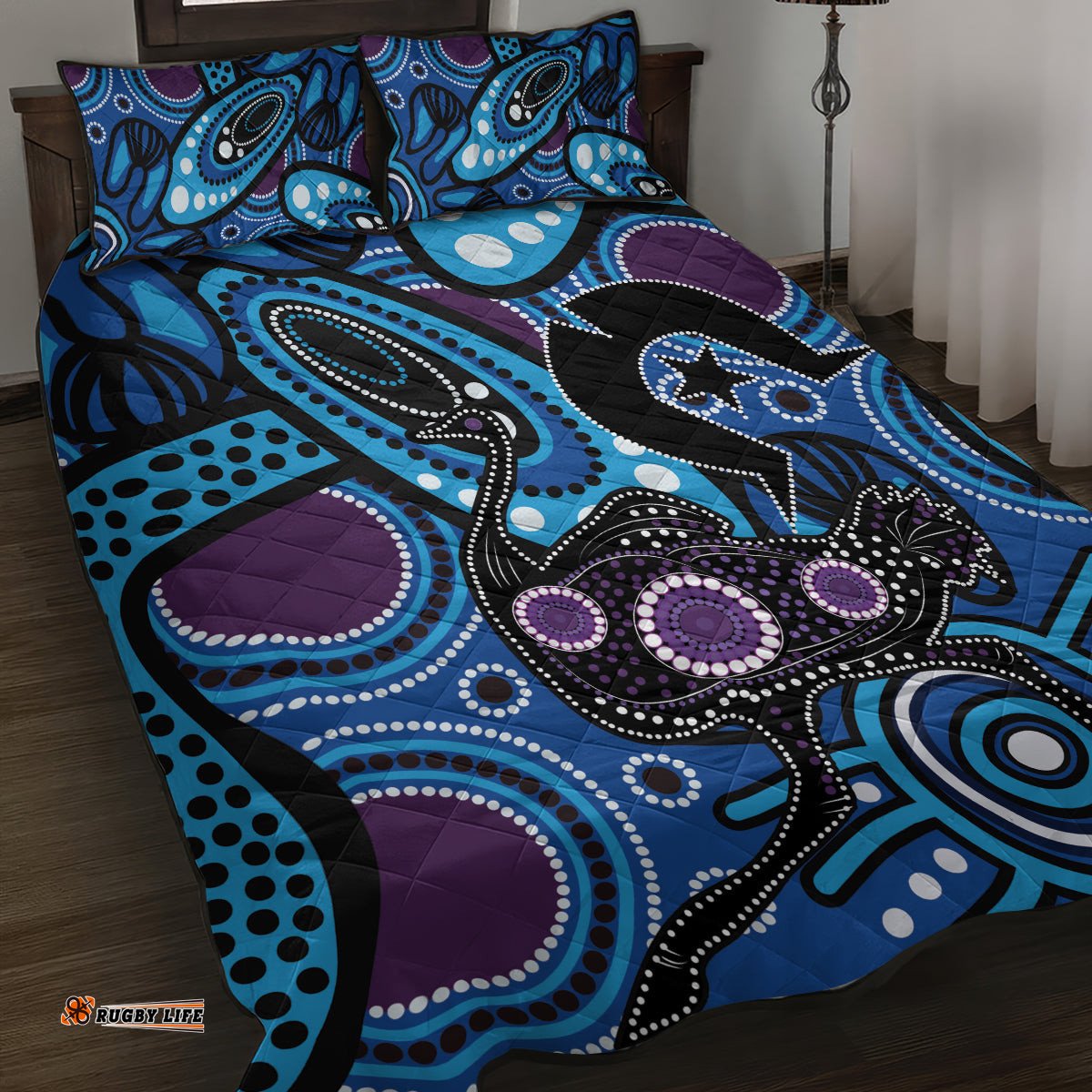 Emu NAIDOC 2024 Quilt Bed Set Aboriginal Art Style