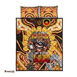 naidoc week 2024 tigers quilt bed set mascot rugby dt02