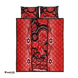Melbourne Renegades Cricket Quilt Bed Set Happy Australia Day Aboriginal Art