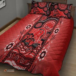 Melbourne Renegades Cricket Quilt Bed Set Happy Australia Day Aboriginal Art