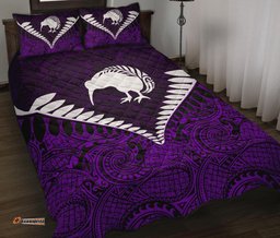 Kiwi Silver Fern Classic Quilt Bed Set Purple
