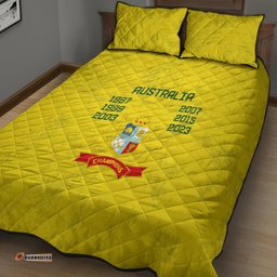 Australia Cricket Quilt Bed Set History Champions World Cup Unique