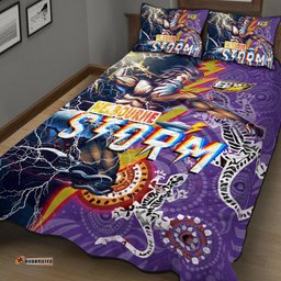 Storm Aboriginal Rugby Quilt Bed Set Super Storm Thunder Power 04