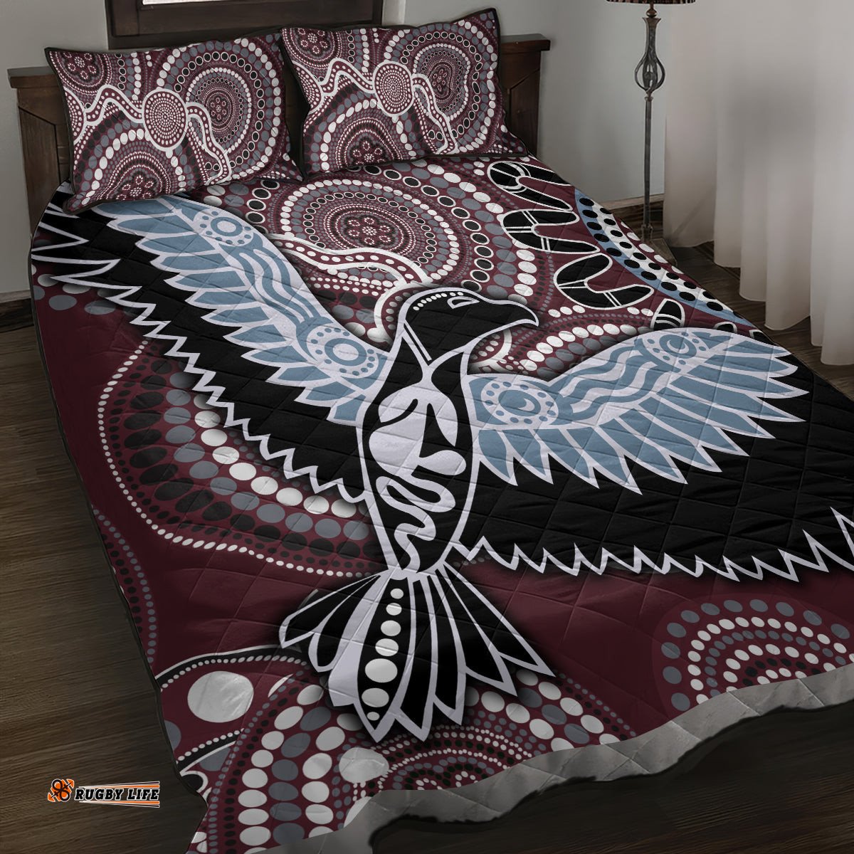 aboriginal pattern bird quilt bed set ts04
