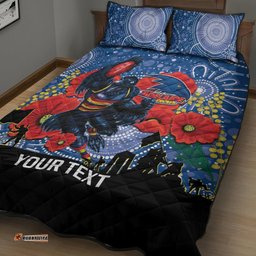 Custom Crows Football ANZAC Quilt Bed Set Gallipoli Camouflage With Poppies