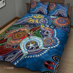 Custom NAIDOC Week 2024 Geelong Cats Quilt Bed Set Australia Aboriginal Dot Painting