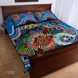 Custom NAIDOC Week 2024 Geelong Cats Quilt Bed Set Australia Aboriginal Dot Painting