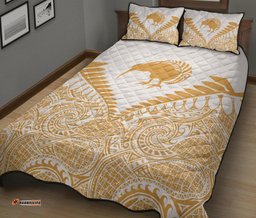 Kiwi Silver Fern Classic Quilt Bed Set Beige White