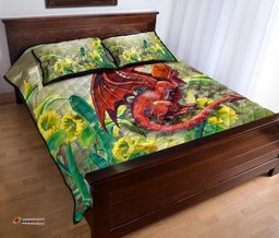Wales Quilt Bed Set Dragon With Flowers