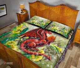 Wales Quilt Bed Set Dragon With Flowers